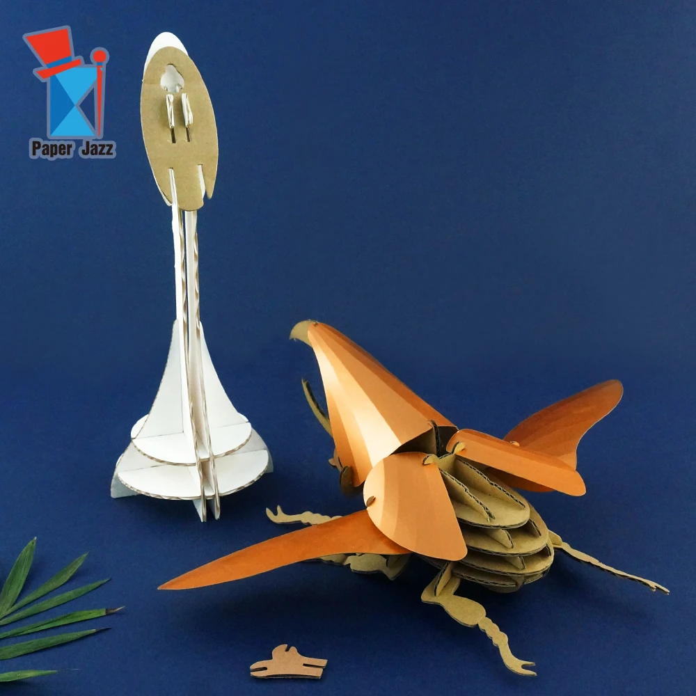 Hercules Beetle Insect Model Puzzles DIY Assembly Crafts Interactive Development Educational Kids Toy Gift