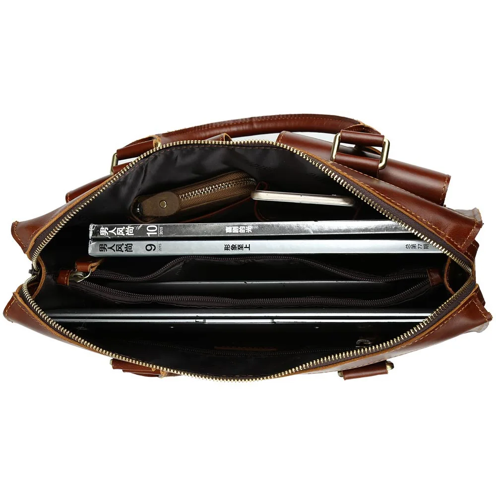 Wholesale Price Custom Cow Real Leather Laptop Briefcase Handbag Women Classic Luxury Genuine Leather Lady Briefcases Bag