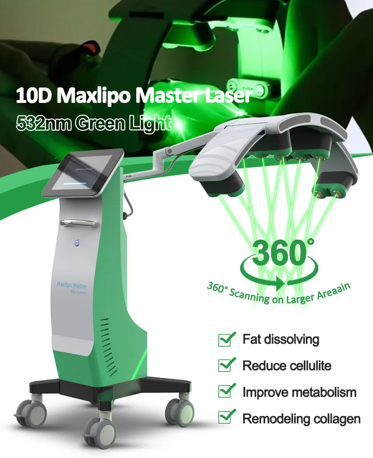10D Cold Diode 532nm Green laser Maxlipo Master Lipo Laser Fat loss Body Shaping Slimming Equipment 10D Lipo Laser Body Slimming Machine lipolaser,lipo laser machine for sale,lipo laser slimming machine