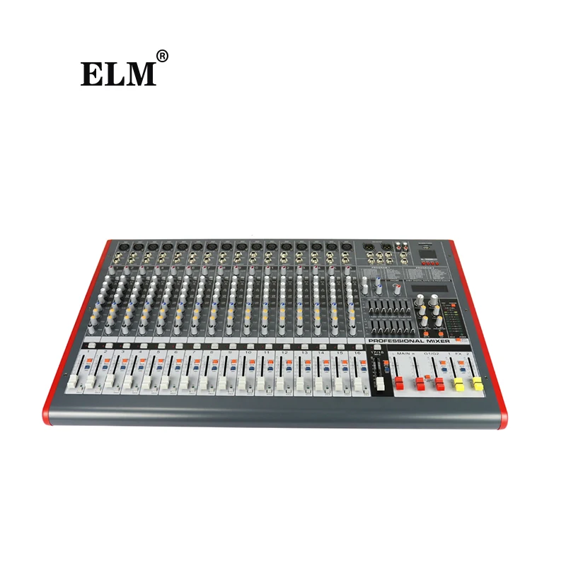 Professional 24 Bit DSP Mixer 16 Channel Mixing Console with Reverb Effect Home Karaoke USB Live Interface Mixer