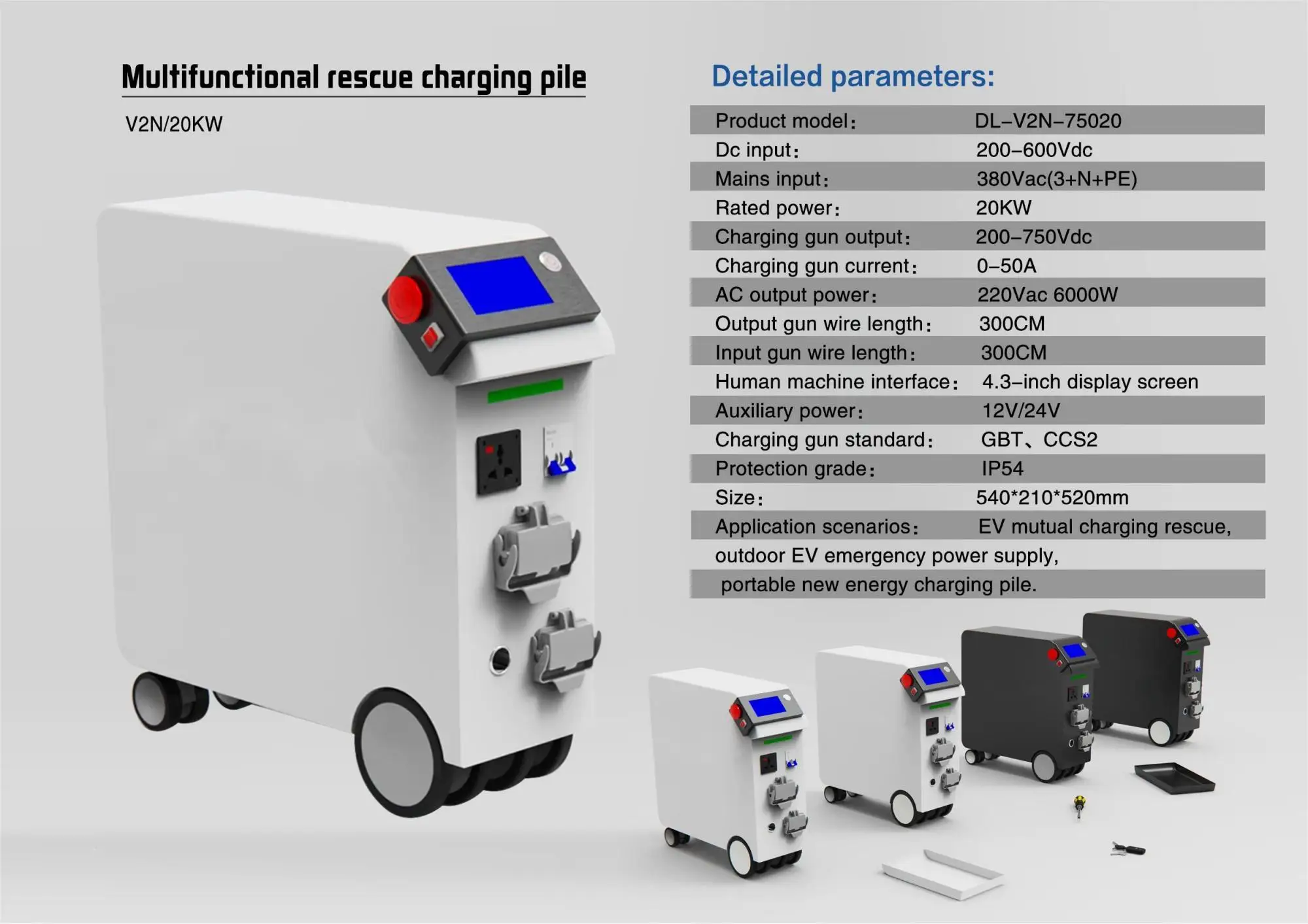 V2v V2h V2g Charging Two-way 20kw Rapid Charger Electric Cars ...