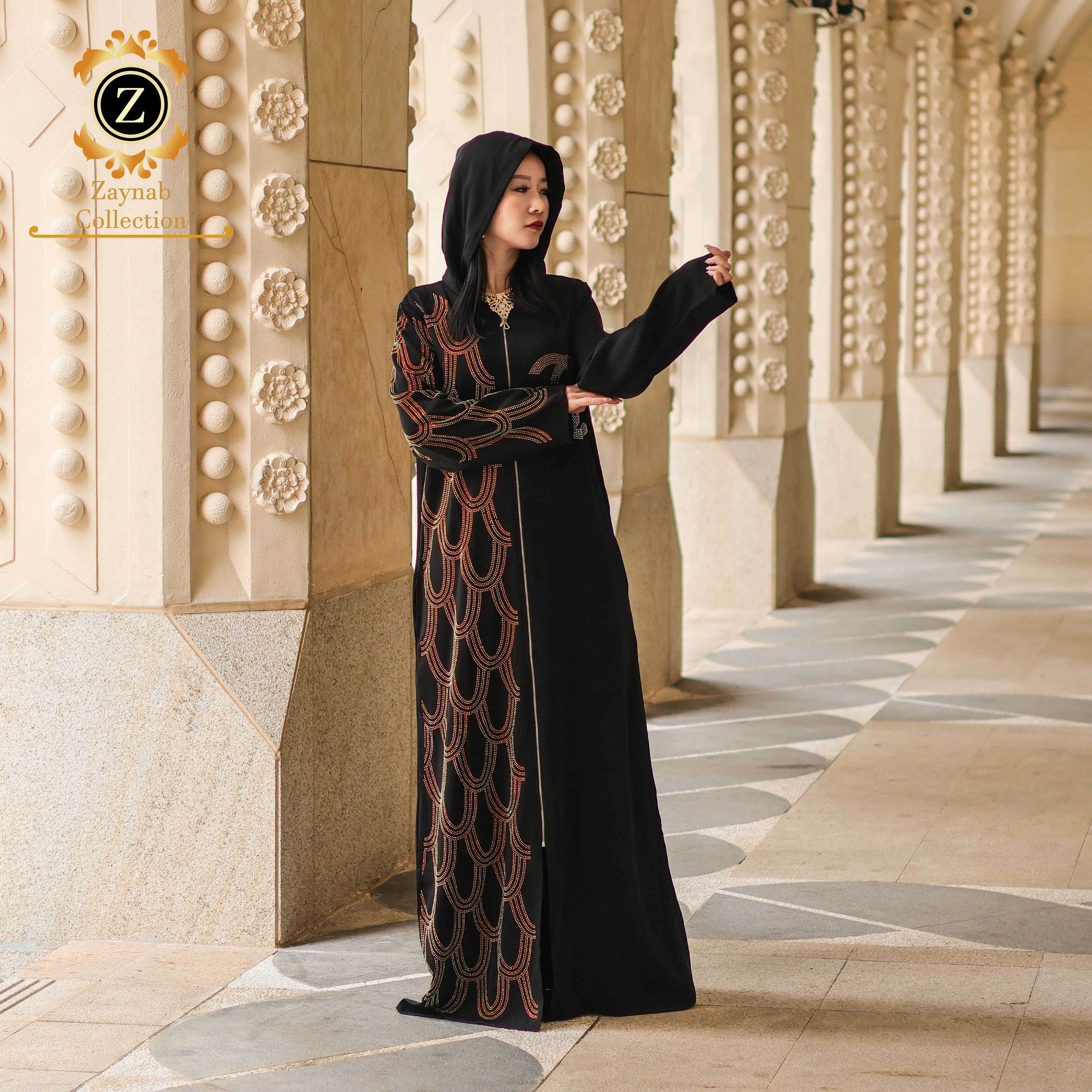 white christmas dresses Middle East Muslim women's Maxi dress wear Dubai solid color unique ne –  PRINGBUD ISLAMIC CLOTHING