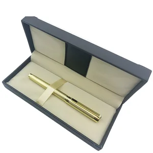 Wholesale Luxury Office Supplies Custom Logo Gold Metal Roller Pen Set with PU Leather Box Business Gift Promotion Ballpoint Pen