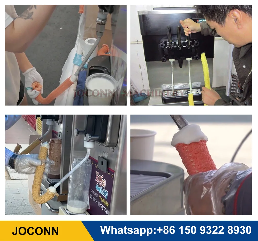 J Shape Puff Corn Snack Making Machine Helado Suave Ice Cream Making Machine Ice Cream Cone Making Machine