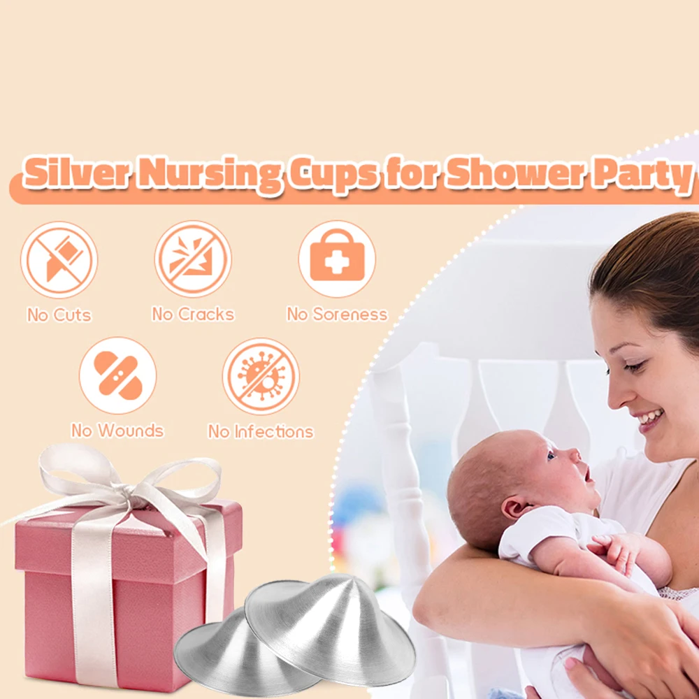 Best Seller Sterling 999 Silver Nursing Cups Ring Breast Feeding Reuse