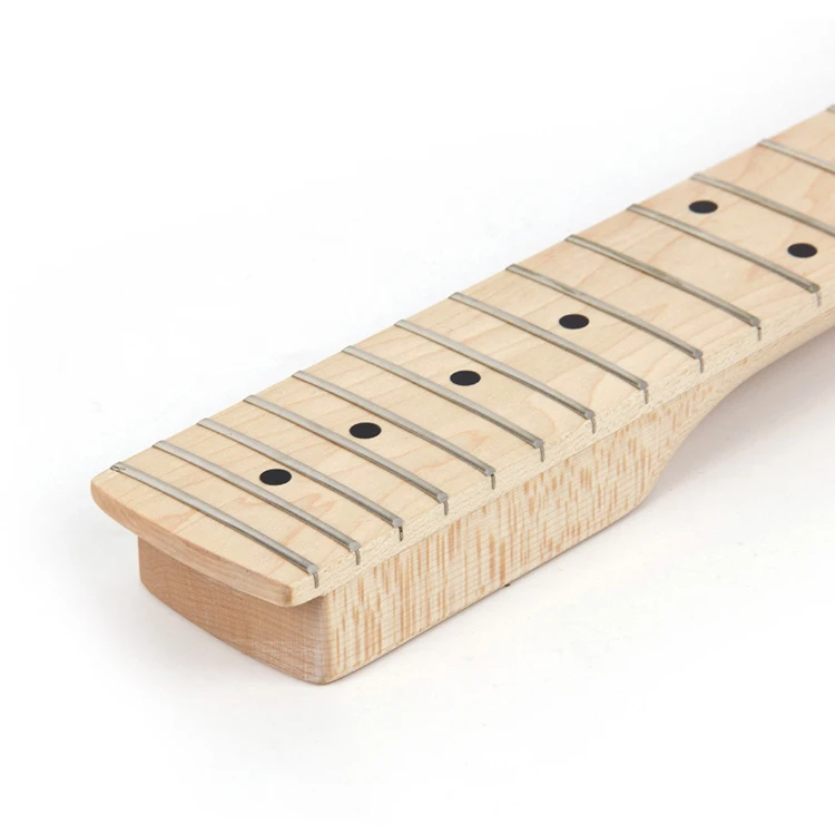 Custom 22 Frets Unfinished Canadian Maple Neck Nature DIY Blank  ST TL Electric Guitar Neck with Paddle Headstock