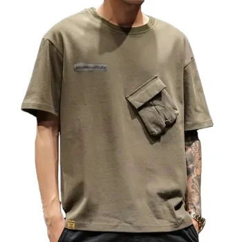 Custom heavyweight Hip Hop Japanese Men's t-shirts Streetwear Casual TShirts Fashion Cotton Male T-Shirts