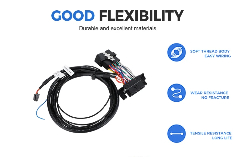 product factory custom obd 2 obd ii obd 12v 24v plug  connector eld y cable-5