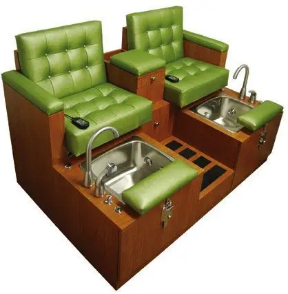 Bomacy Beauty Salon Furniture Double Foot SPA Pedicure Station Chair With Footsie Basin