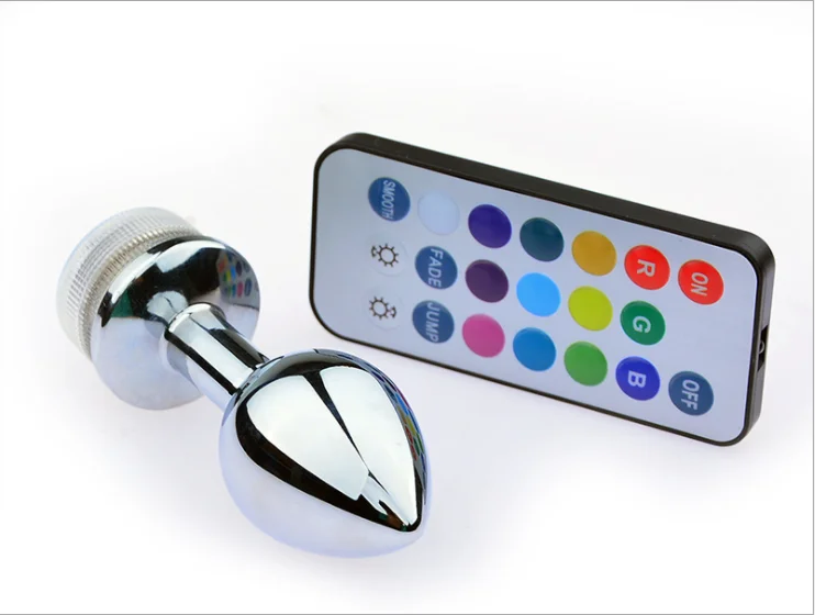 Butt Plug Remote Control Discoloration LED Light Butt Plug Light Beads Prostate Massager Dildo Light up Butt Plugs