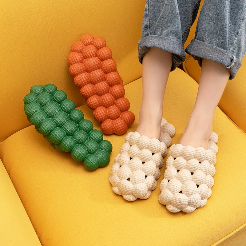 Women Summer Bubble Slides With Charms Outdoor Closed Toe Slippers Bubble  Massage Slippers Brand Fashion Designer Sandals - Main Image