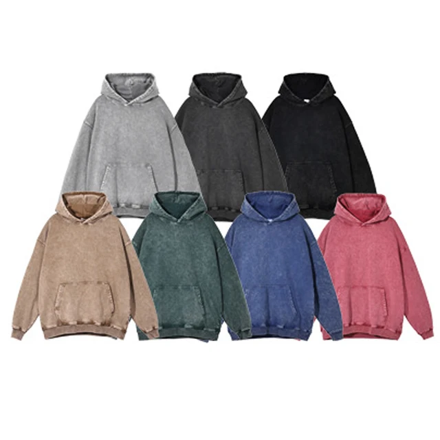 Wholesale Oversized Good Quality Hoodies No String vintage Acid Wash Hoodie Unisex Men Women Heavyweight Hoodies