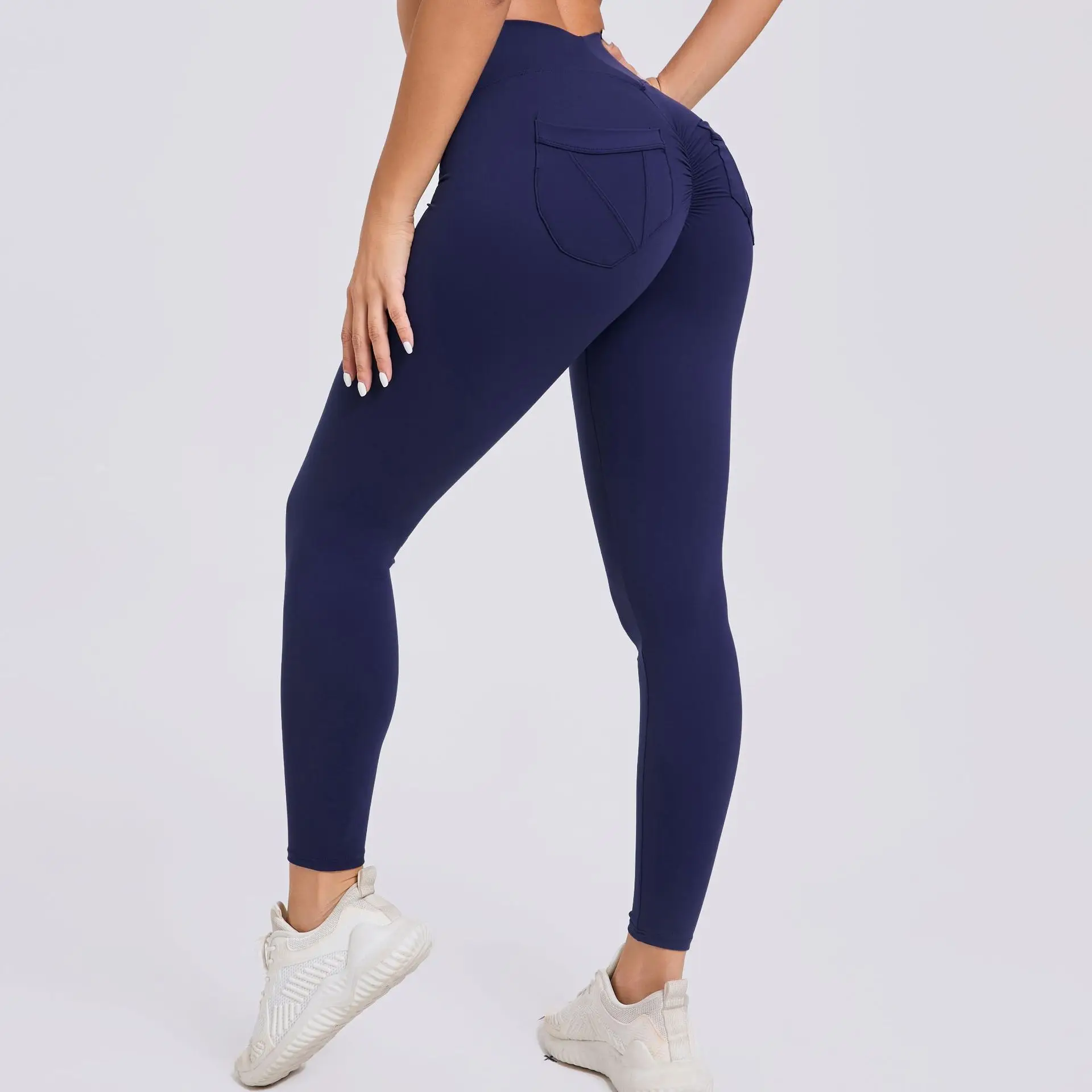 High-Waisted Butt-Lifting Yoga Pants Quick-Dry Fitness Pants Breathable Pocket Running L preview