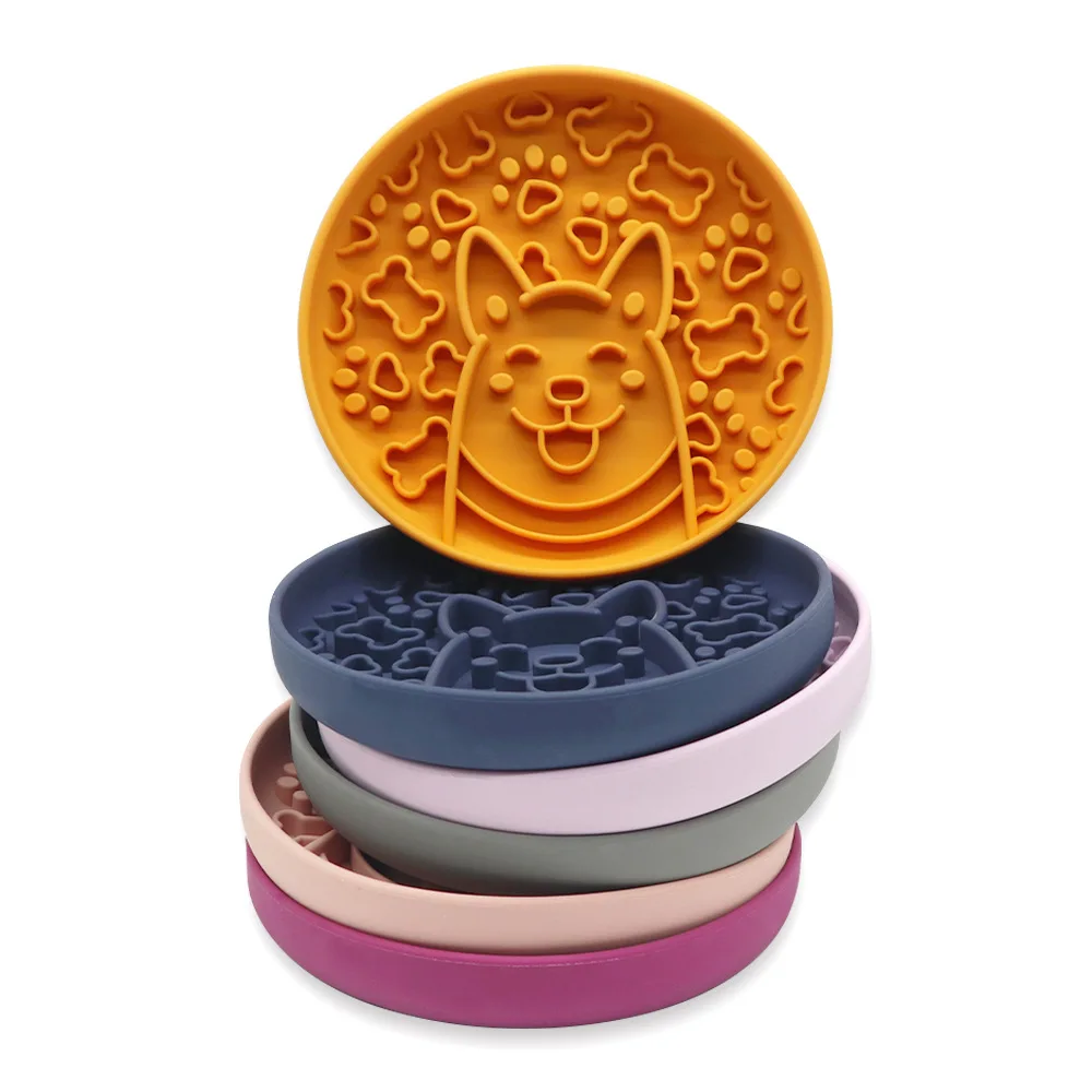 New Anti-Slip Silicone Suction Cup Dog Bowl Slow Food Bite-Resistant and Drop-Resistant Pet Dog Food Utensils details