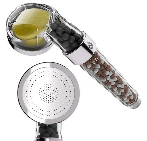 Bathroom Ionic Mineral Beads Vitamin C Filtered Handheld Shower Head Aroma