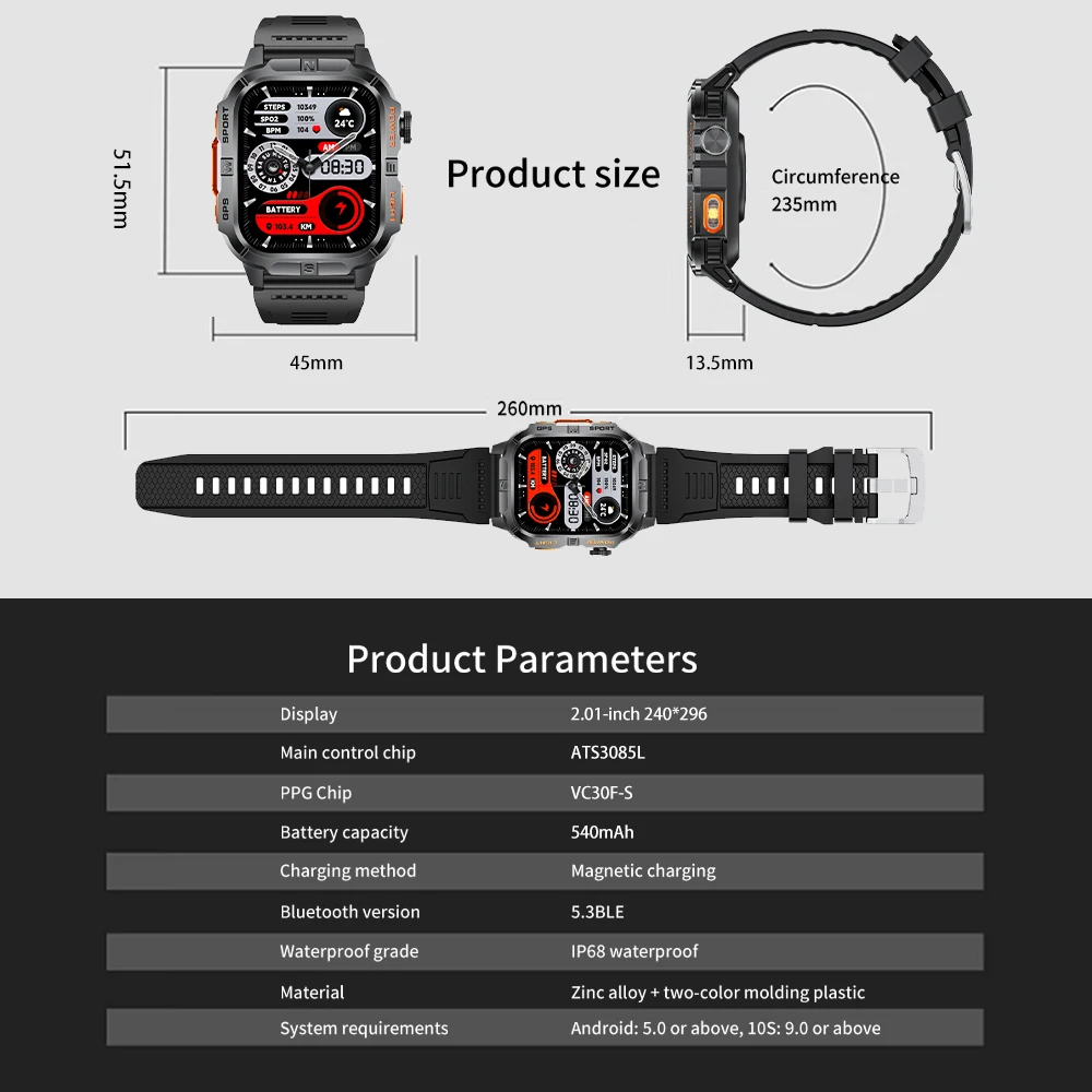 If you are searching for a supplier of a product with perfect quality control and highly competitive prices, which gives you an advantage in expanding your local market, then contact us now! Competitive suppliers of 2026 GTH3 Smart Watch GPS Fitness Tracker Heart Rate Blood Pressure Sleep Tracking Sports Records Smartwatch for Men