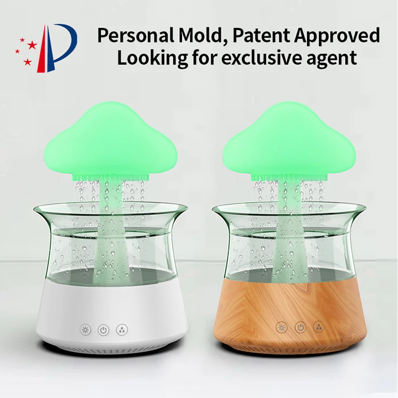 Rain Cloud Humidifier With Remote Control Water Drip Mushroom Diffuser Rain Drop Humidifier for Sleeping Relaxation
