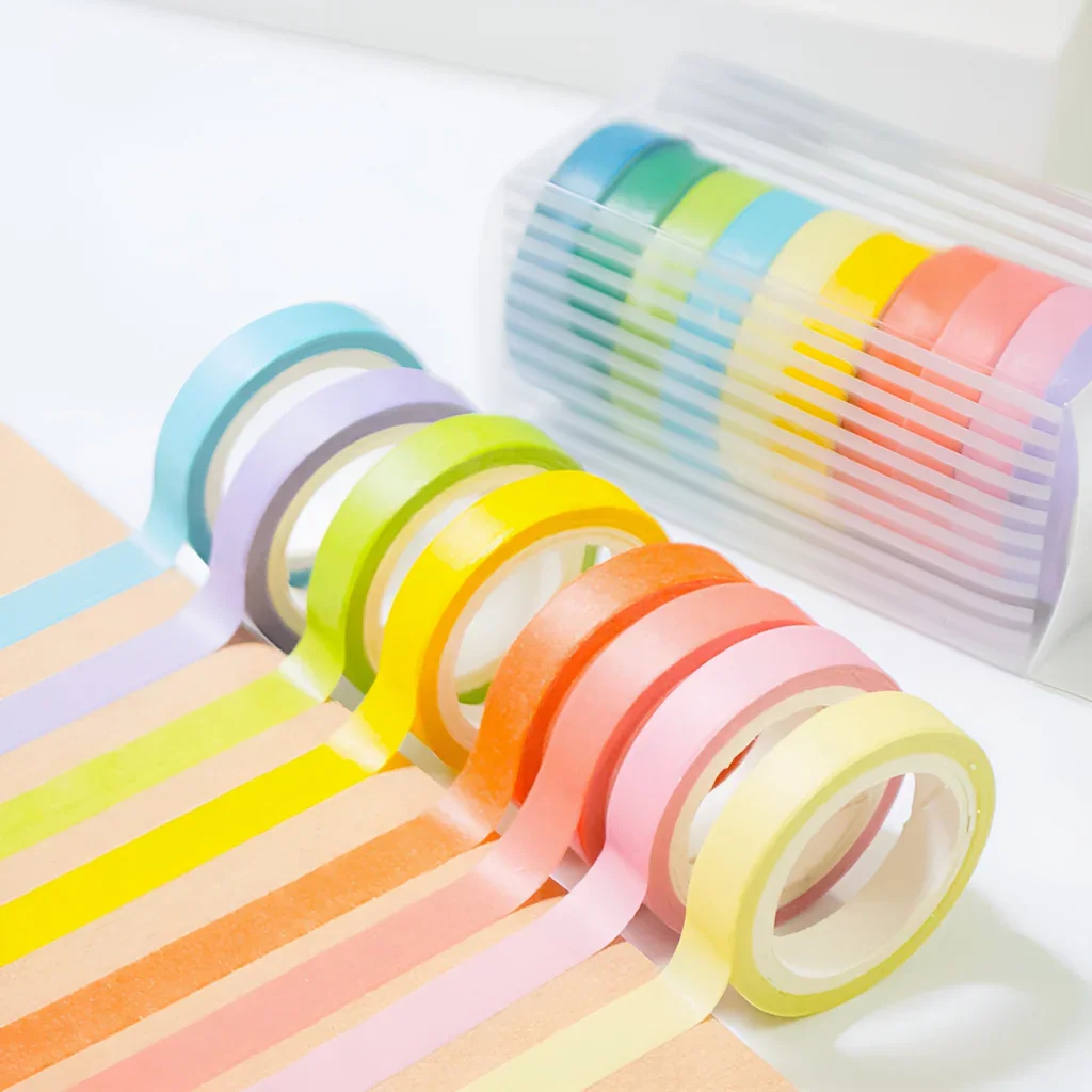 15 mm Rainbow Colors Washi Tape Decorative Tape for Bullet Journal, Planner, DIY Arts Crafts, Scrapbooking, Holiday Decoration