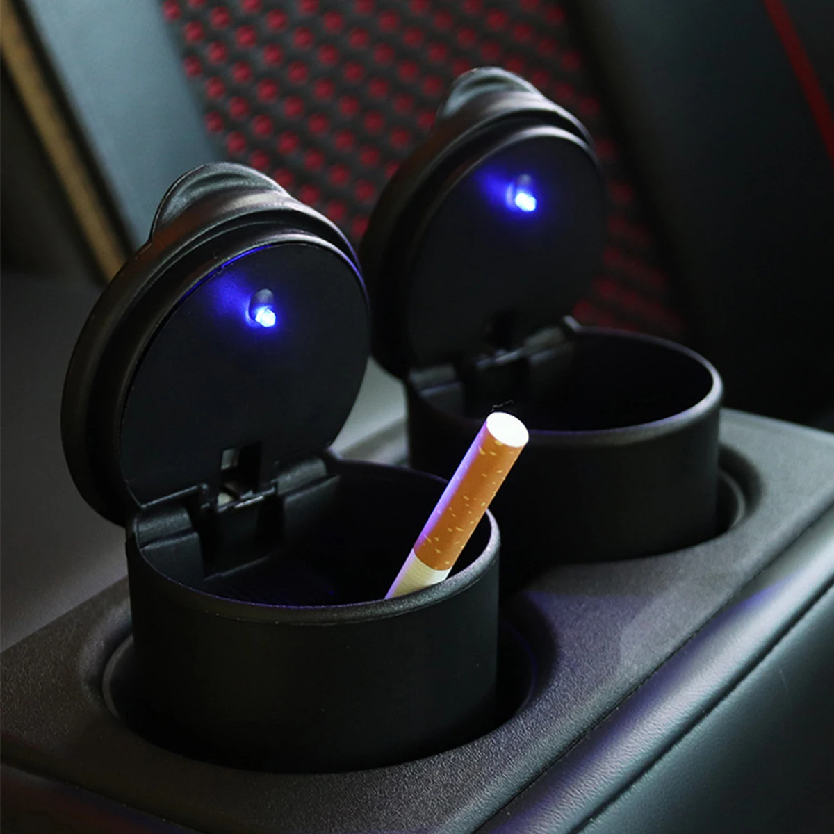Car Ashtray Garbage Coin Storage Cup Container Cigar Ash Cup Holder with  Lid Black Car Styling Universal
