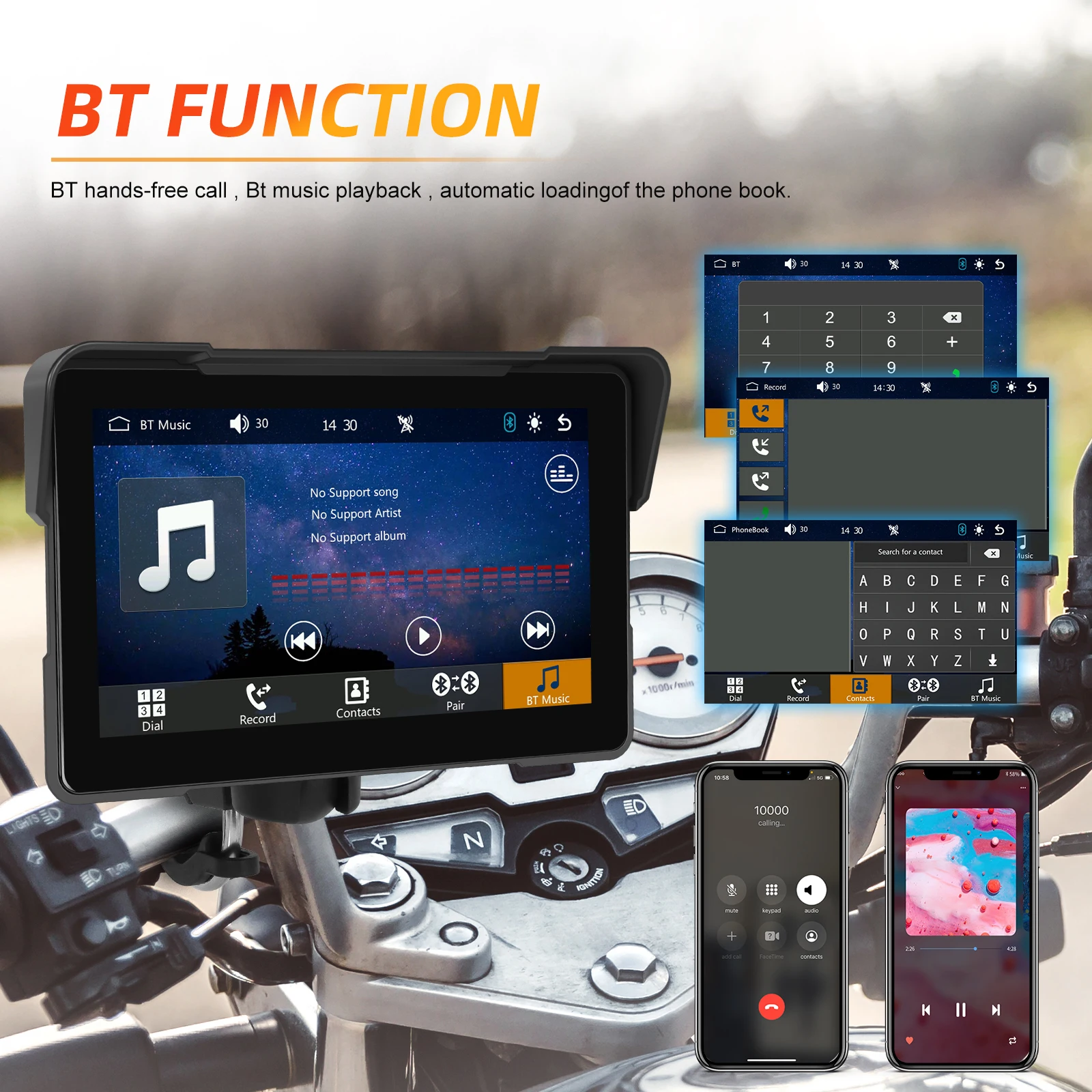 android auto monitor ip67 waterproof airplay android cast bt a3954-5