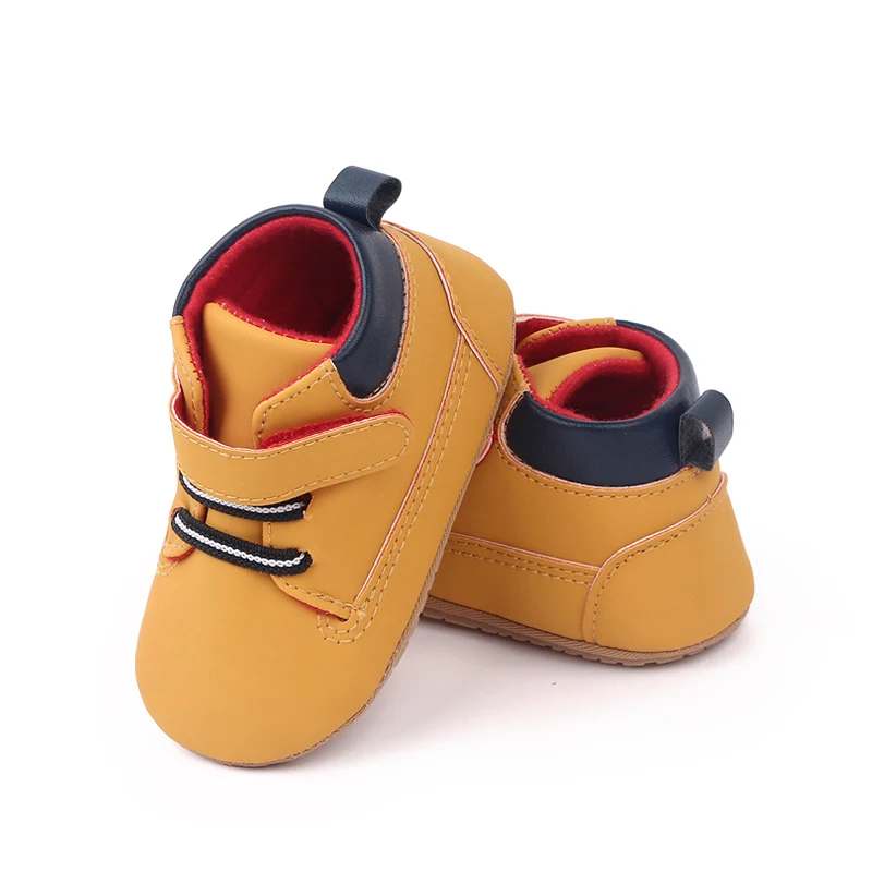 High Quality Hook&loop Design Soft PU Leather Baby Toddler Boys Shoes Prewalker Shoes for Boys supplier