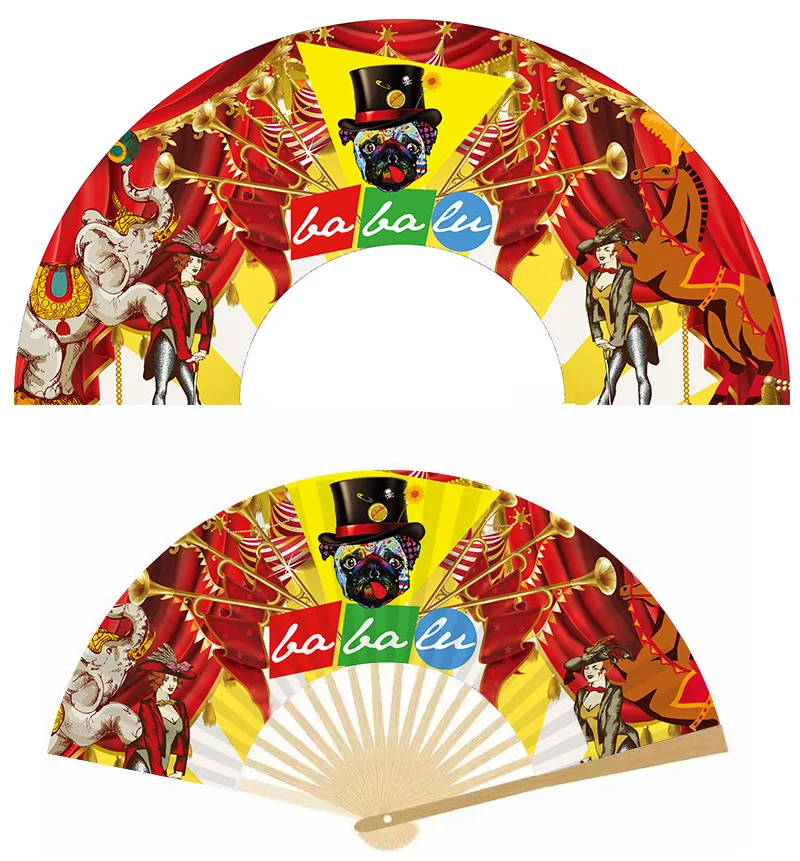 Custom Print Pantone Color Bamboo Hand Fan with OEM Service and Multiple Sizes