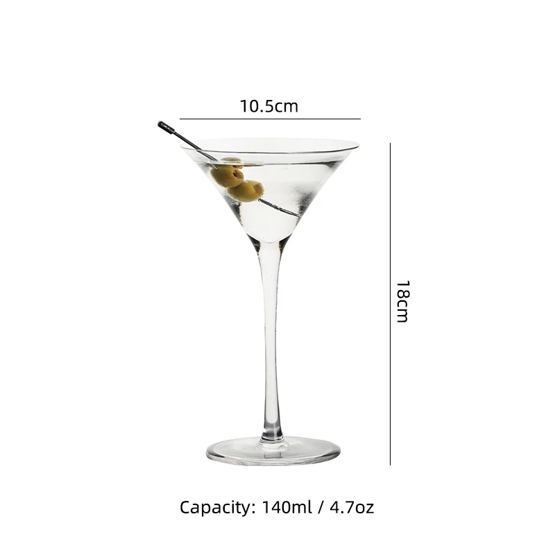 What is 195ml 6.6oz Martini Glass Bar Glassware Crystal Stemmed Cocktail  Glass