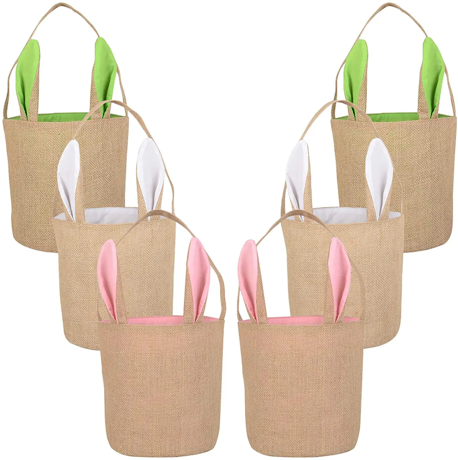 Easter Bunny Burlap Bag Baskets Jute. Easter Egg Hunt Bags. Brand New