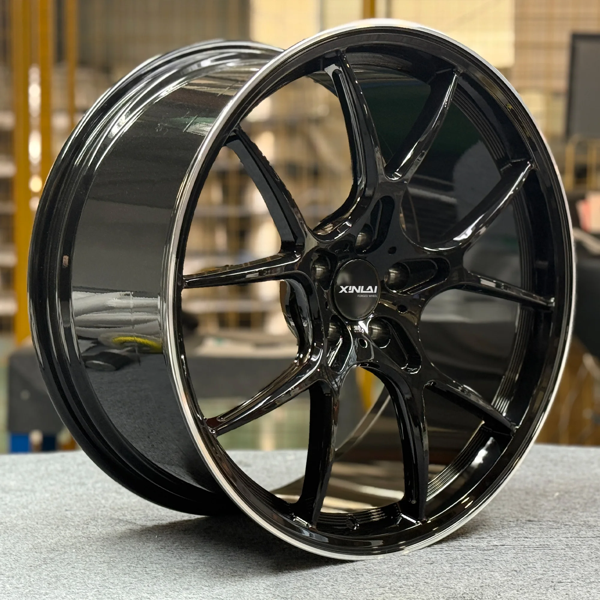 XL 1-Piece Monoblock Gloss Black Wheel Rim Deep Dish Concave Custom Forged Wheel 5x114.3 5x120 5x112 Car Alloy Wheels - Image 3