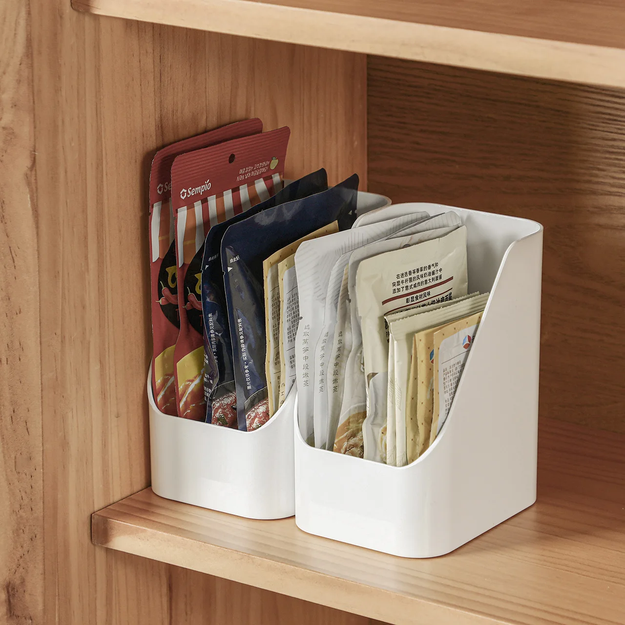 SHIMOYAMA Kitchen Refrigerator Organizer PET Trapezoidal Open Mouth Packed Vegetable Containers for Fridge