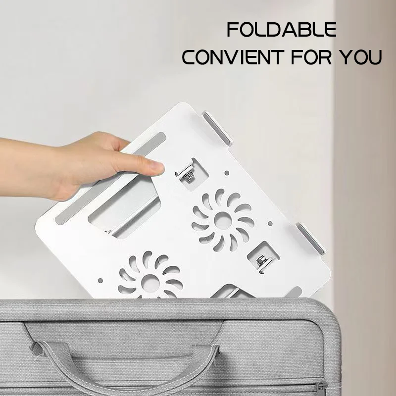 Aluminum 360 Degree Rotating Height Adjustable Laptop Stand Portable Laptop Riser Holder Laptop Cooling Stand with Double Fans