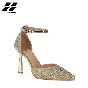 Stunning Women's High-Heel Slingback Pumps Comfortable Solid Style for Summer with Rhinestone Embellishments Light Weight