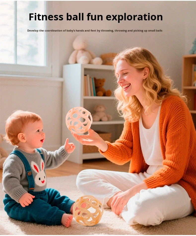 Baby Teething Soft Hand Grasping Ball Food Grade Silicone Teether 0-24 Months Unisex manufacture