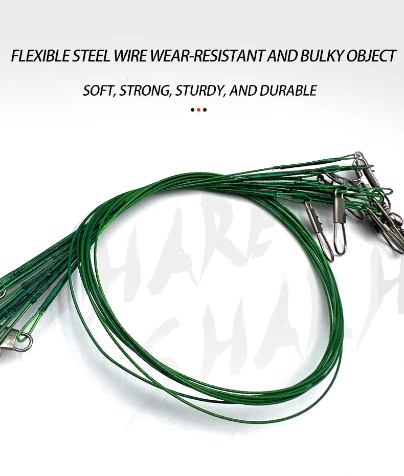 Fising Line Rope Anti-Bite Steel Fishing Line 10-30cm Wire Rope with Tungsten Head for ...