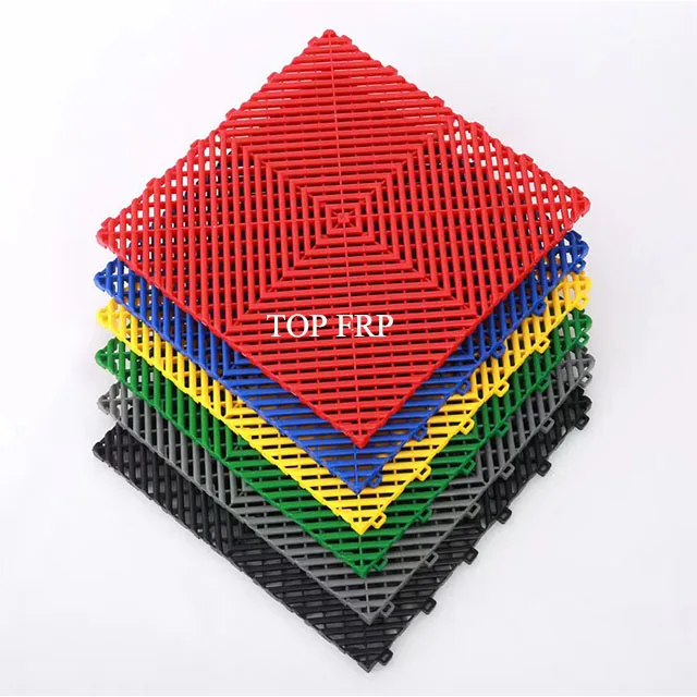 Factory Grade Interlocking PP Plastic Grid Floor Tiles for Car Wash Detailing Workshop