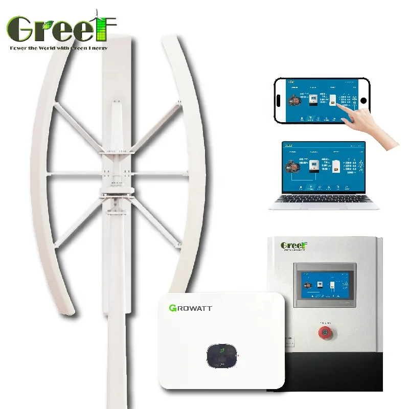 Wind Turbine and Solar Hybrid System New VAWT Roof Top 3KW Micro Vertical Wind Turbines for Hybrid System