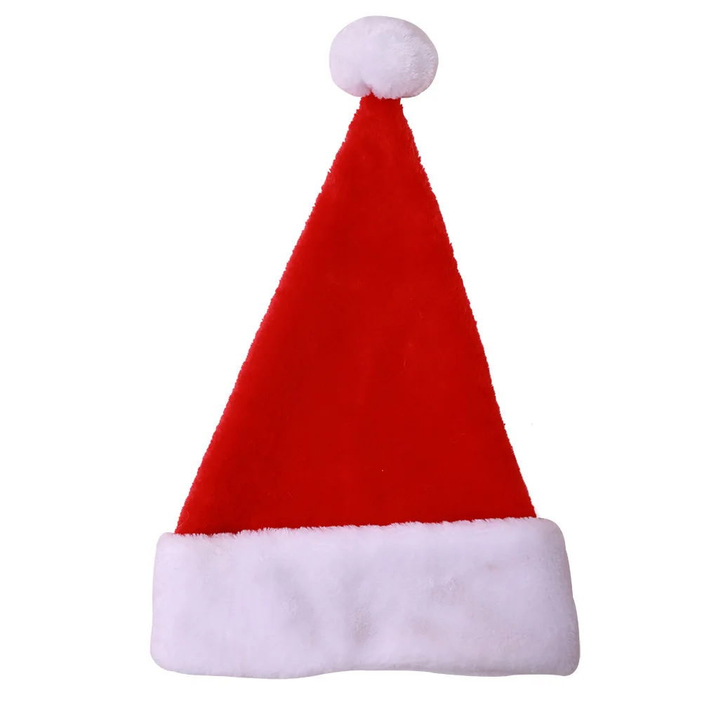 short plush christmas hat big ball thickened old man hat holiday