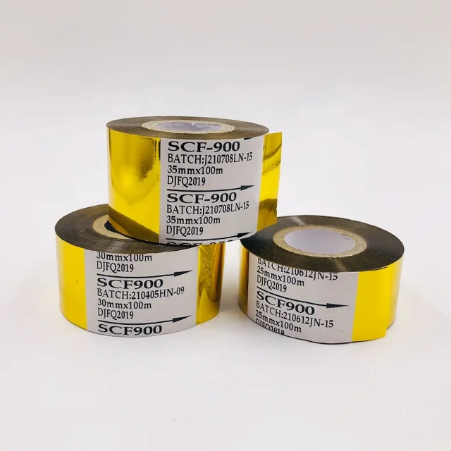 25mm*100m Gold SCF-900 Heat Transfer Ribbon Color Generic Coding Machine Ribbon Suitable for HP241B HP241G Packaging Machine 3