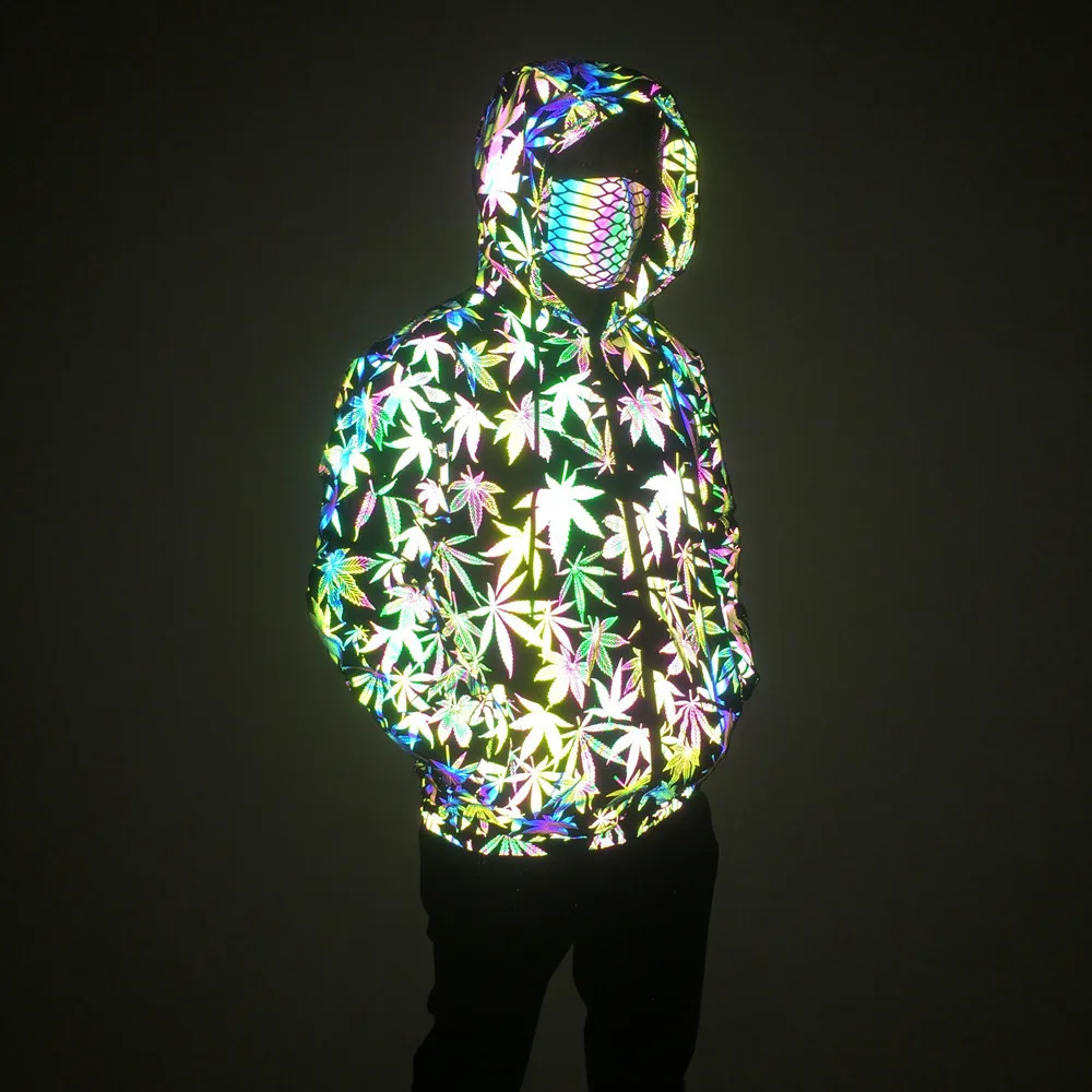 【SATIIIZ】Haive String Hooded Field Jacket Blue Hi Vis Hoodie - Stylish & Reflective Safety Jacket