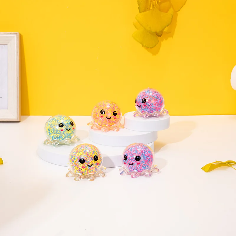 EE1039 LED Squishy Balls in Octopus TPR Water Beads Ball Sensory Toys Kids Luminous Light up Octopus Water Beads Stress Ball