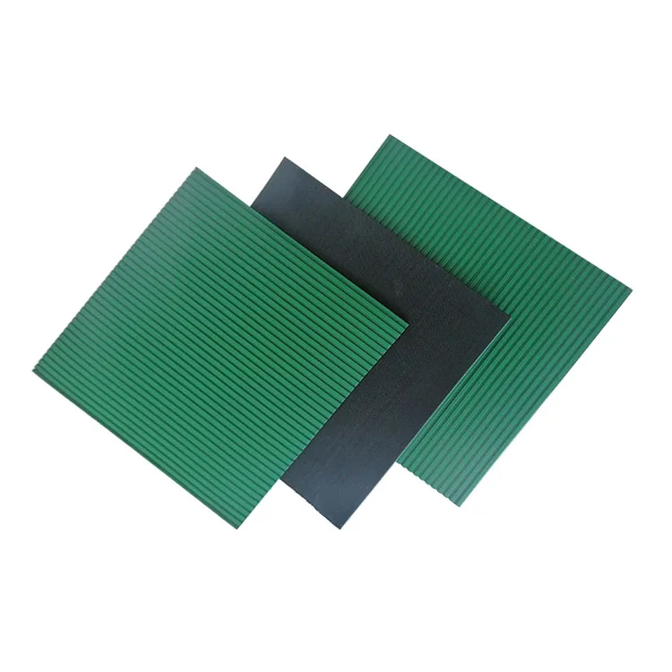 绿色黑色带肋橡胶板防滑橡胶地板垫潮湿地区坡道 - buy ribbed rubber