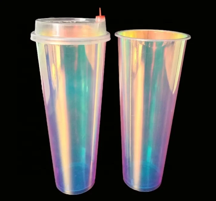 14 унций 400 мл впрыскиваемая чашка Boba для молока и чая в форме этикетки для напитков сока Питьевая полипропиленовая чашка IML чашка с крышкой для заводов