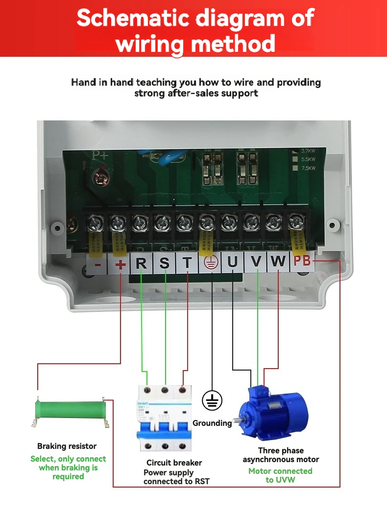Variable Speed Drive Converter 7.5kW 380V Frequency Inverter 17A 3 Phase Input and Output VFD Drive