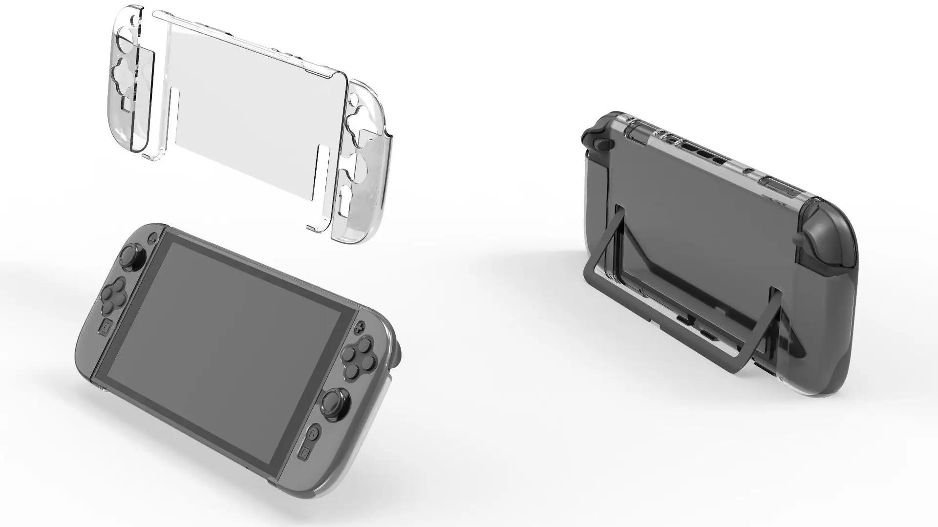 product laudtec clear case for switch 2 2025 carrying protective pc case shockproof pc  tpu protective grip cover anti scratch-7
