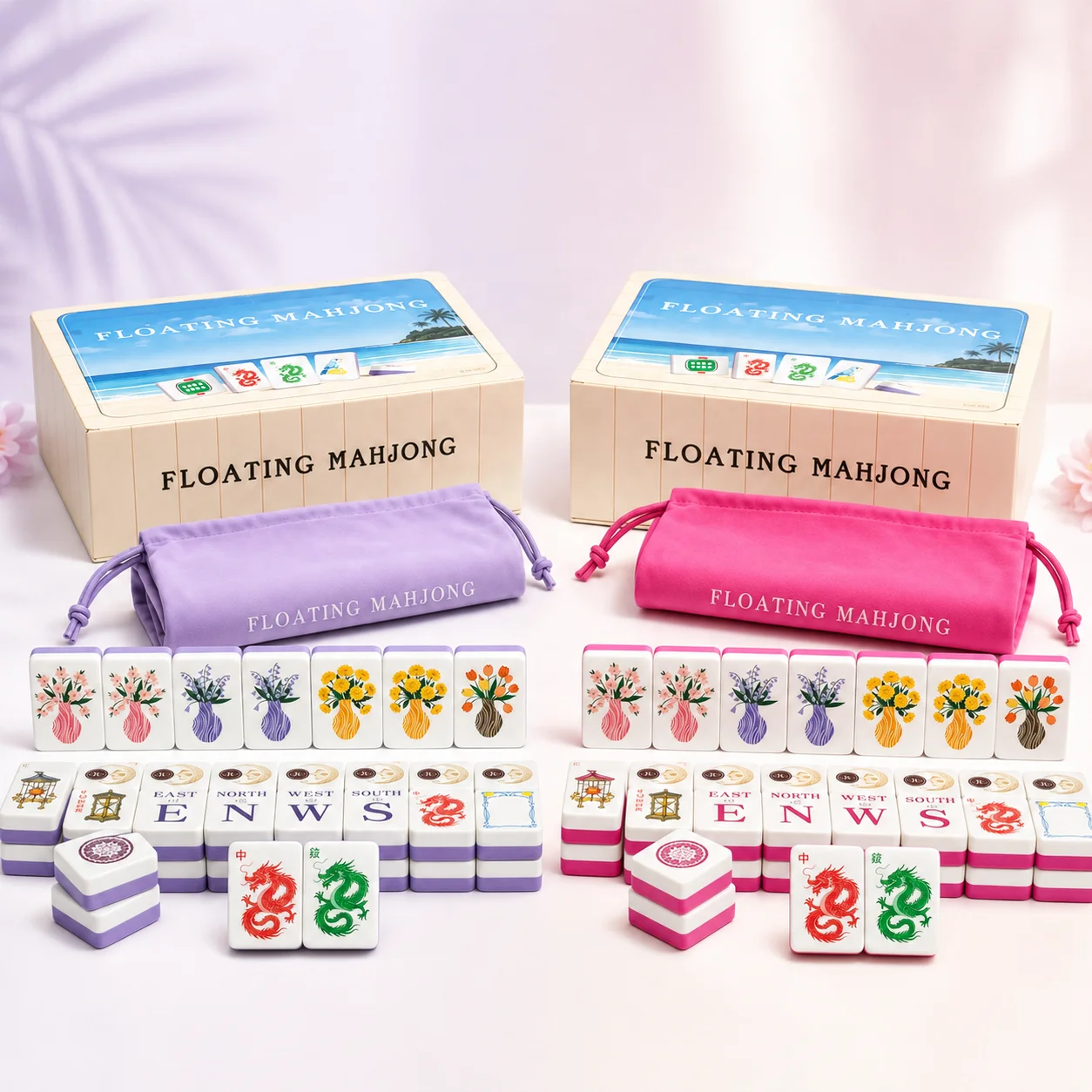 Wholesale Luxury Custom Logo Floating Waterproof Mini Mahjong Set Portable Travel Beach Pool Camping Entertainment Game