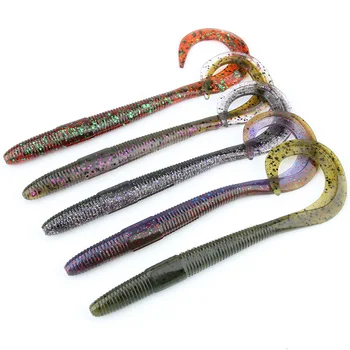 NewBility Big Ribbon Tail Worms Lure 135mm 165mm Tail Big Grub Silicone Swimbait Artificial Soft Bait for Bass Pike Freshwater – Soft Lure – view 2