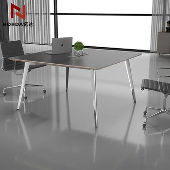 Classic Modern Office Desk Meeting Room Boardroom Meeting Desk With Steel Legs