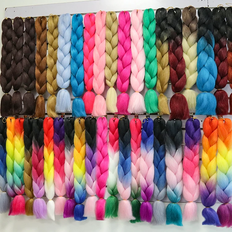 Julianna 24 Inch Colorful Expression Extensions Synthetic Ultra Attachments Ombre Jumbo Braids Yaki Braiding Hair