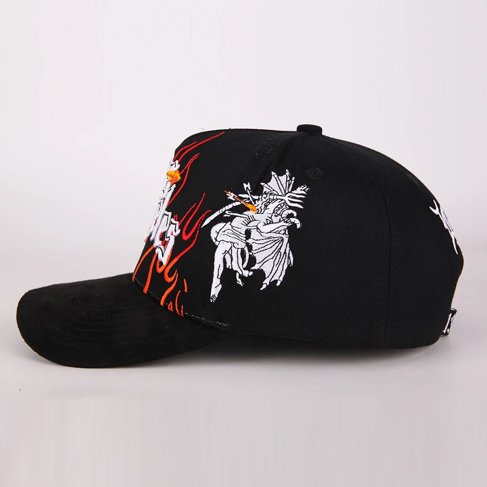 OEM Custom 5 Panel Curved Brim Structured Baseball Cap With Embroidery Logo for Man