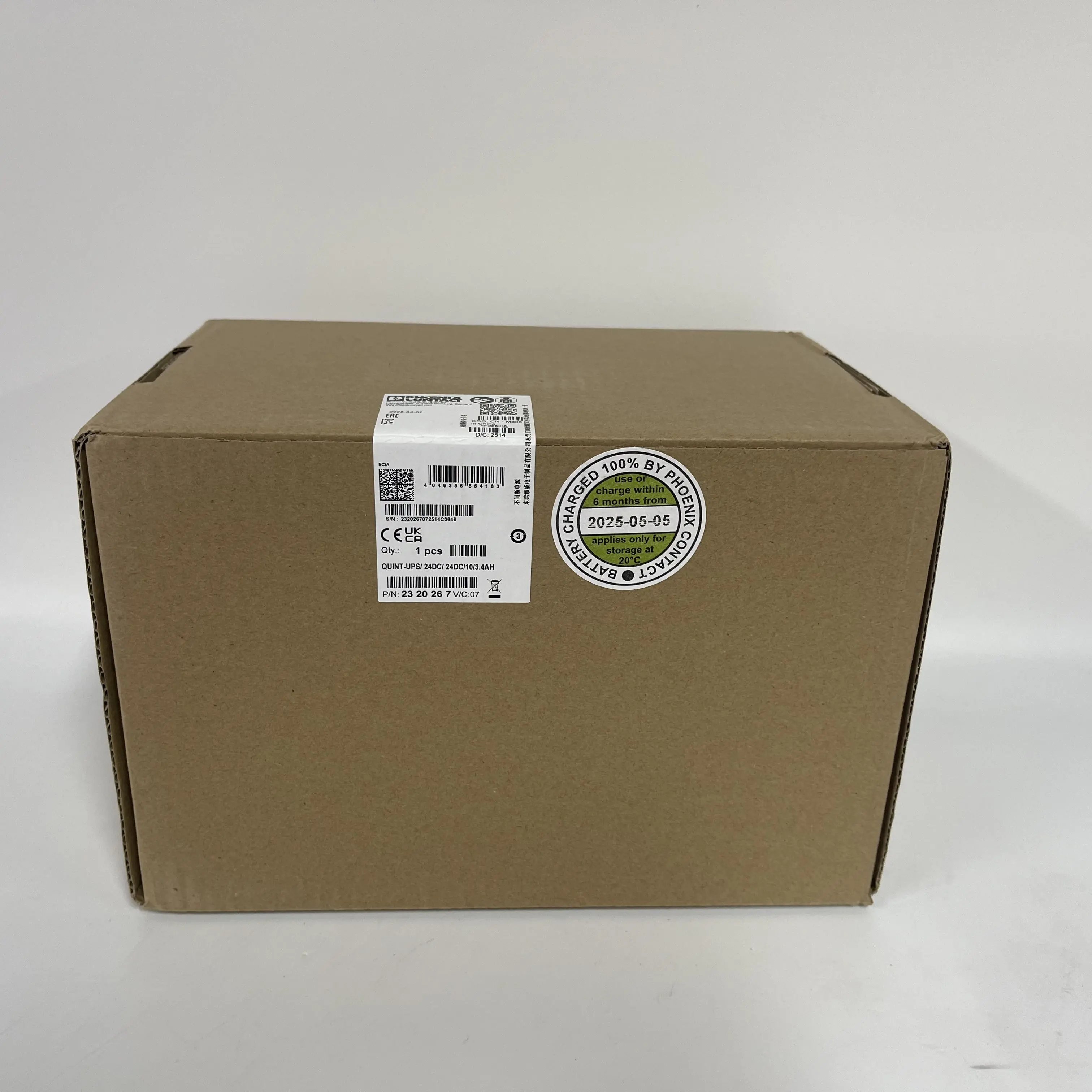 Phoenix Contact Uninterruptible Power Supply UPS Battery Module QUINT-UPS/24DC/24DC/10/3.4AH P/N:2320267